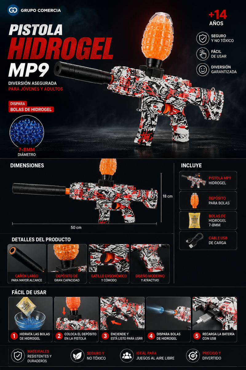 Pistola Hidrogel Mp9