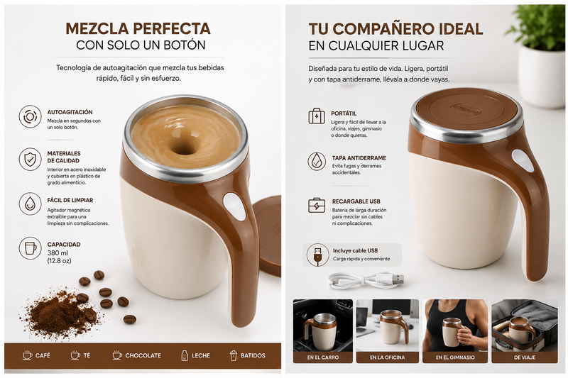 Taza Mug Mezclador Eléctrico